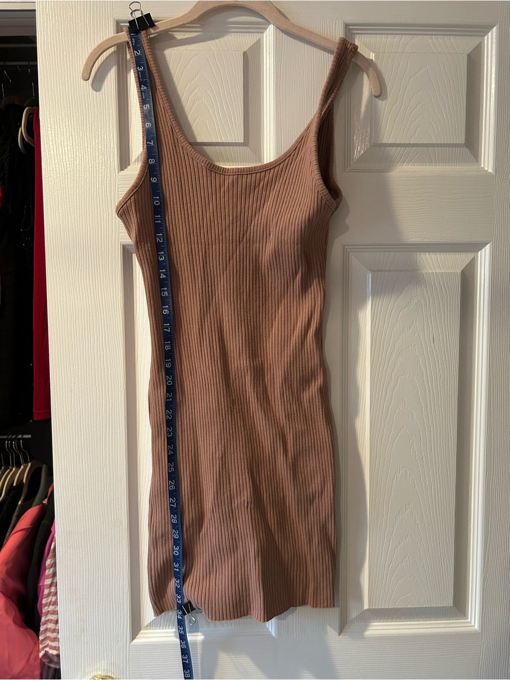 Calvin Klein Jeans Ribbed Tank Dress in Dusty Rose